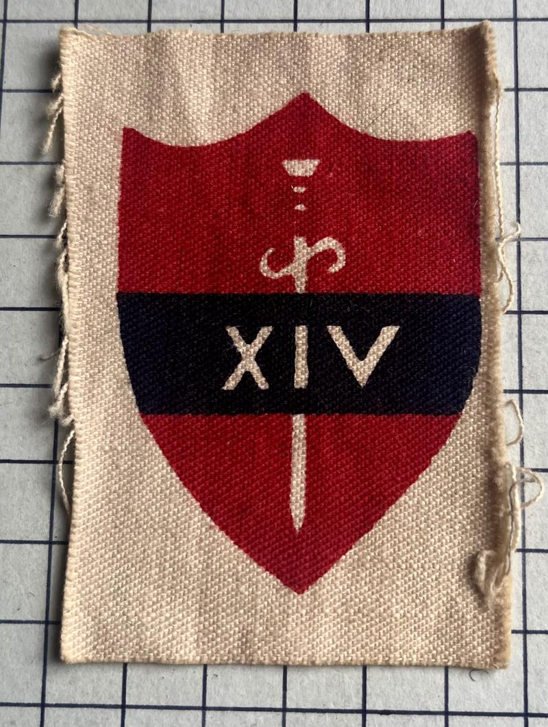 cWW2 14th Army Printed Cloth Formation Sign Badge Patch British Army