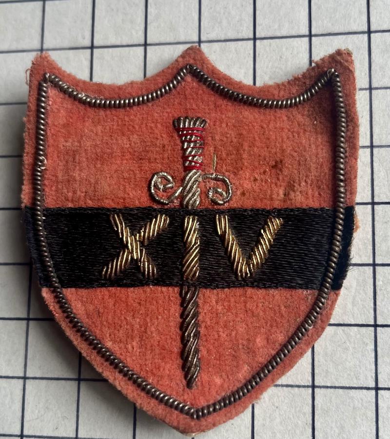 cWW2 14th Army Wire Embroidered Cloth Formation Sign Badge Patch British Army