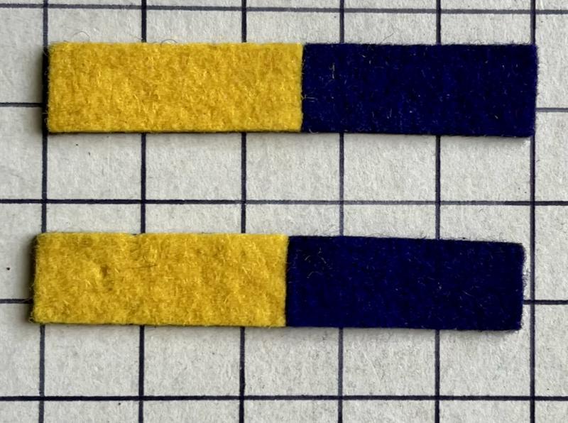 cWW2 Pair of Royal Army Service Corps (RASC) Arms of Service Strips Cloth Arm Badge Patches