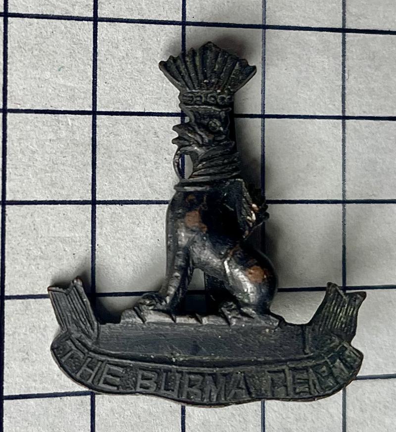 c1942-48, cWW2 The Burma Regiment Officer Cap Badge