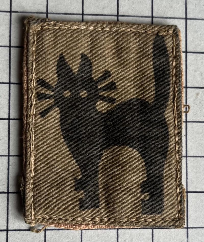 c1943-46, WW2  17th Indian Infantry Division Printed Cloth Formation Sign Badge Patch