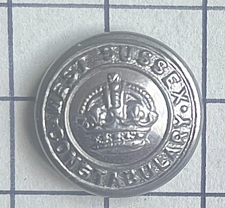 Pre-1952 West Sussex Constabulary Police White Metal Medium Sized Button