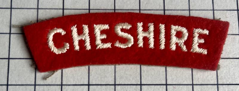 c1955 Cheshire Regiment Cloth Shoulder Title Badge Patch