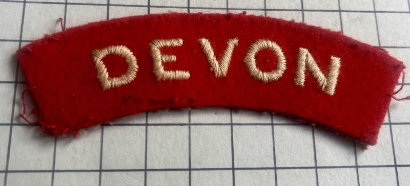 Devon Regiment Cloth Shoulder Title Badge Patch