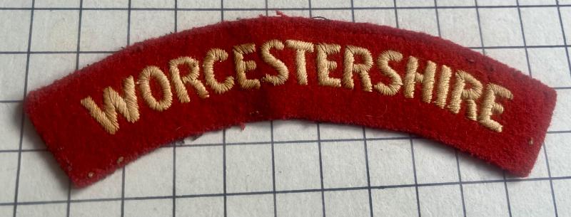 Worcestershire Regiment Cloth Shoulder Title Badge Patch