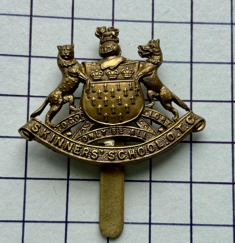 Skinner's School Kent Officer Training Corps (OTC) Brass Cap Badge