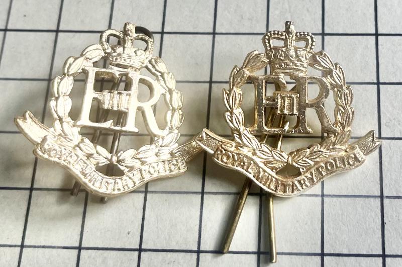 Pair of Royal Military Police (RMP) Anodised Aluminium Collar Badges
