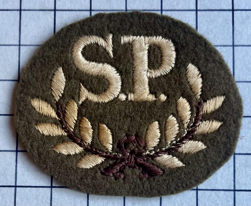 cWW2 Special Proficiency (SP) Cloth Embroidered British Army Trade Patch Badge