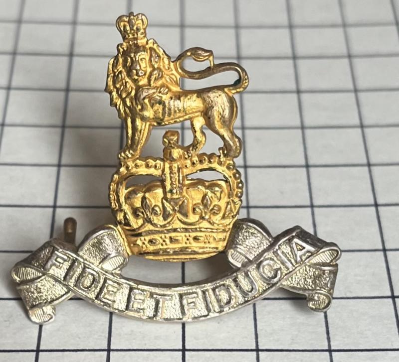 Post 1952 Royal Army Pay Corps (RAPC) Silver Plate & Gilt Officer Cap Badge