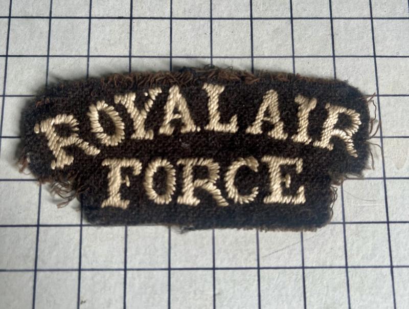 c1918, WW1 Royal Air Force (RAF) Great War Cloth Shoulder Title Badge