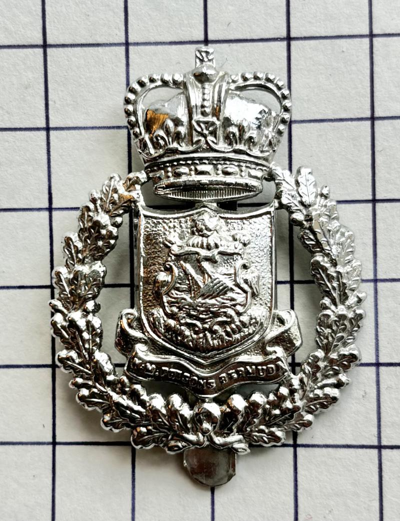 Bermuda Her Majesty's Prison (HMP) Service Chrome Cap Badge