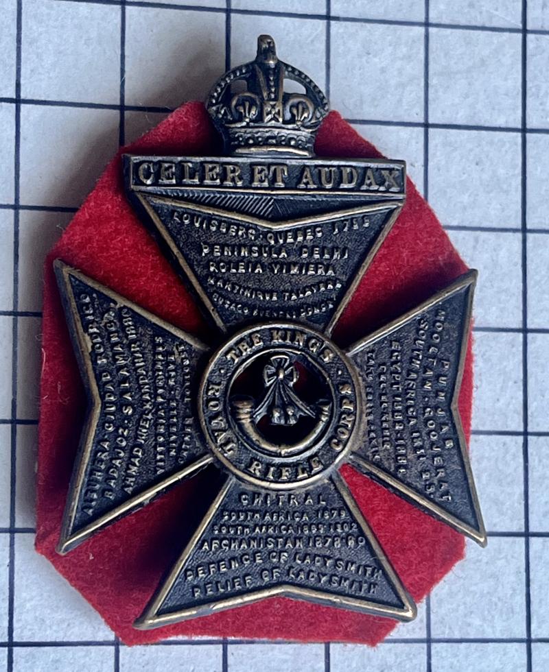 The Kings Royal Rifle Corps (KRRC) Other Ranks Cap Badge