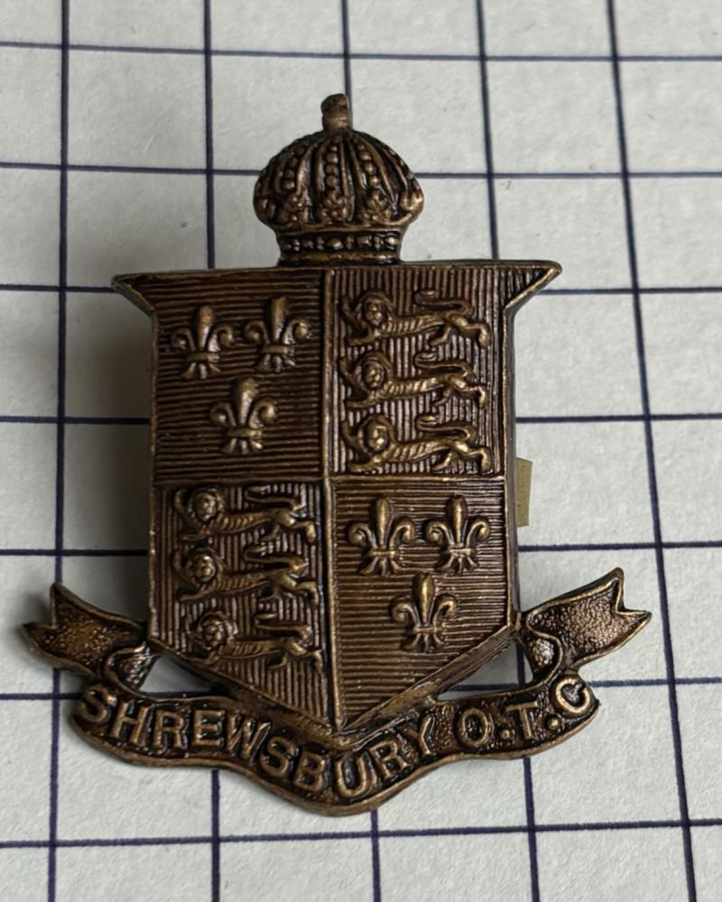 Shrewsbury Shropshire Bronzed Officer Training Corps (OTC) Cap Badge