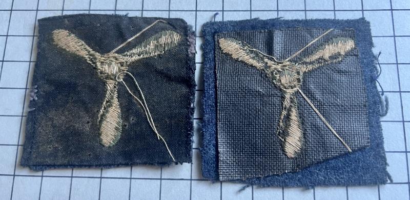 c1950s Royal Air Force (RAF) Senior Aircraftman (SAC) Cloth Rank Badges