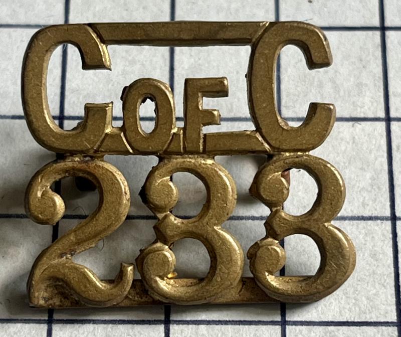 cWW2 Canadian Canada Corps of Commissionaires Shoulder Title Badge