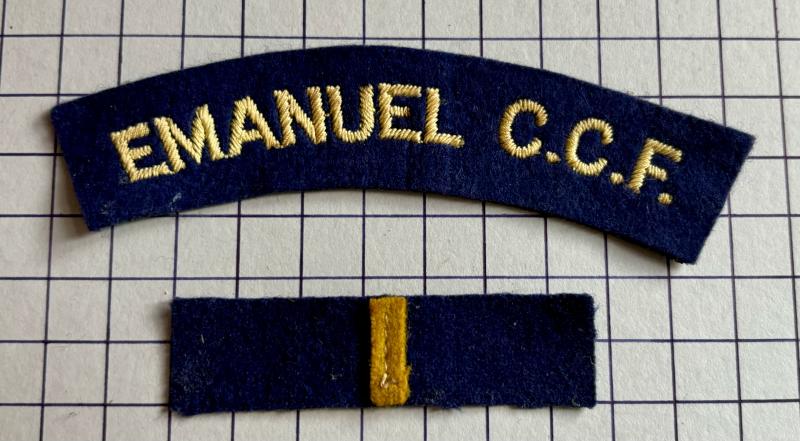 Emanuel School London Combined Cadet Force Cloth (CCF) Shoulder Title and Formation Sign Badge