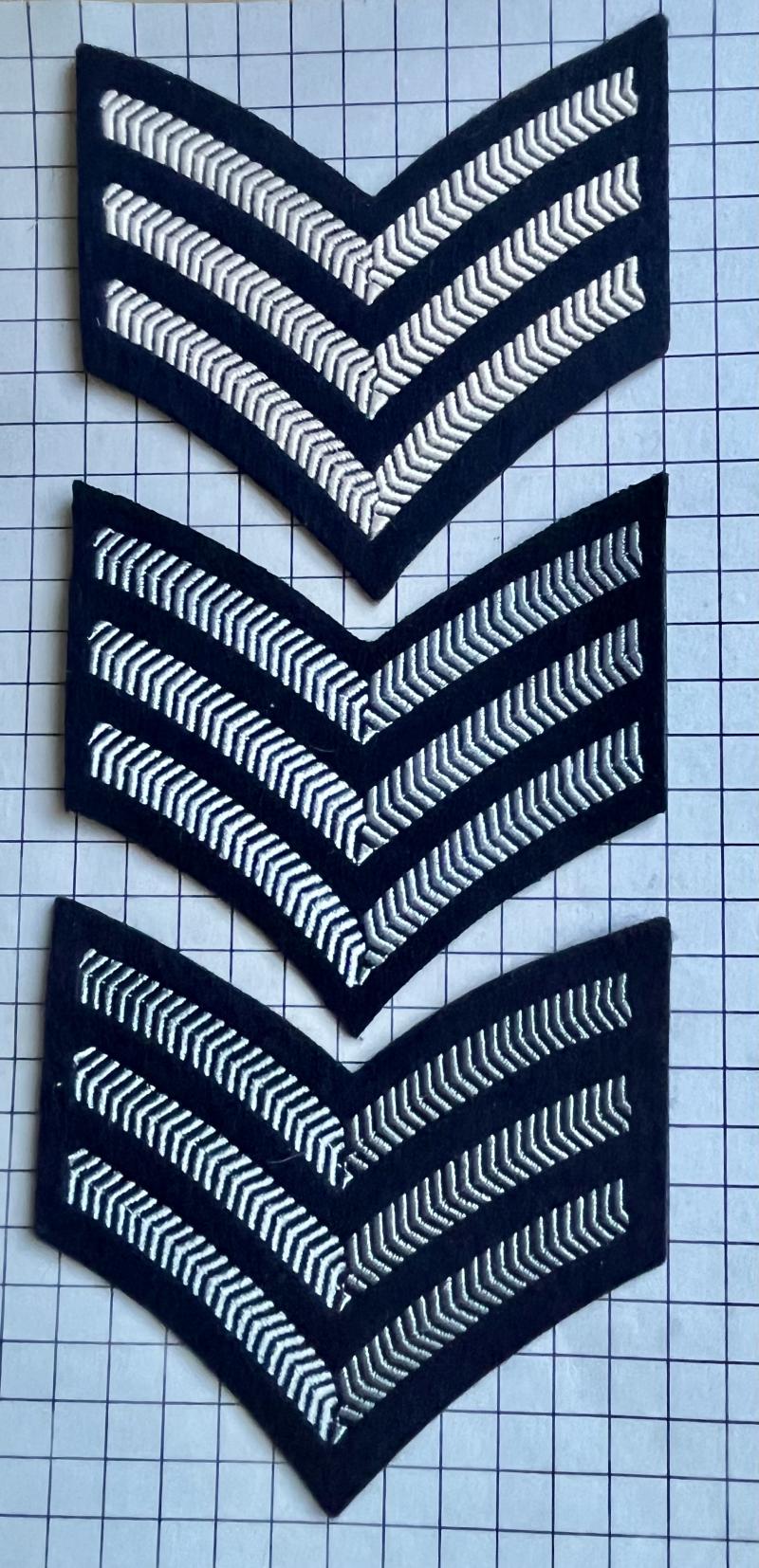 Cold War era 3 x Royal Air Force (RAF) Sergeant Rank Stripes Badges Patch