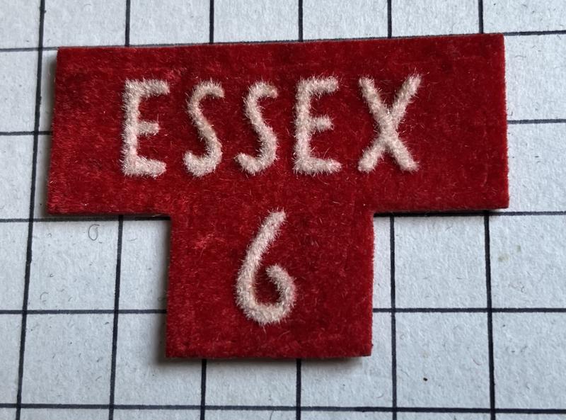 c1952-57 Essex Regiment Number 6, 2nd Phase Home Guard (HG) Shoulder Title Badge