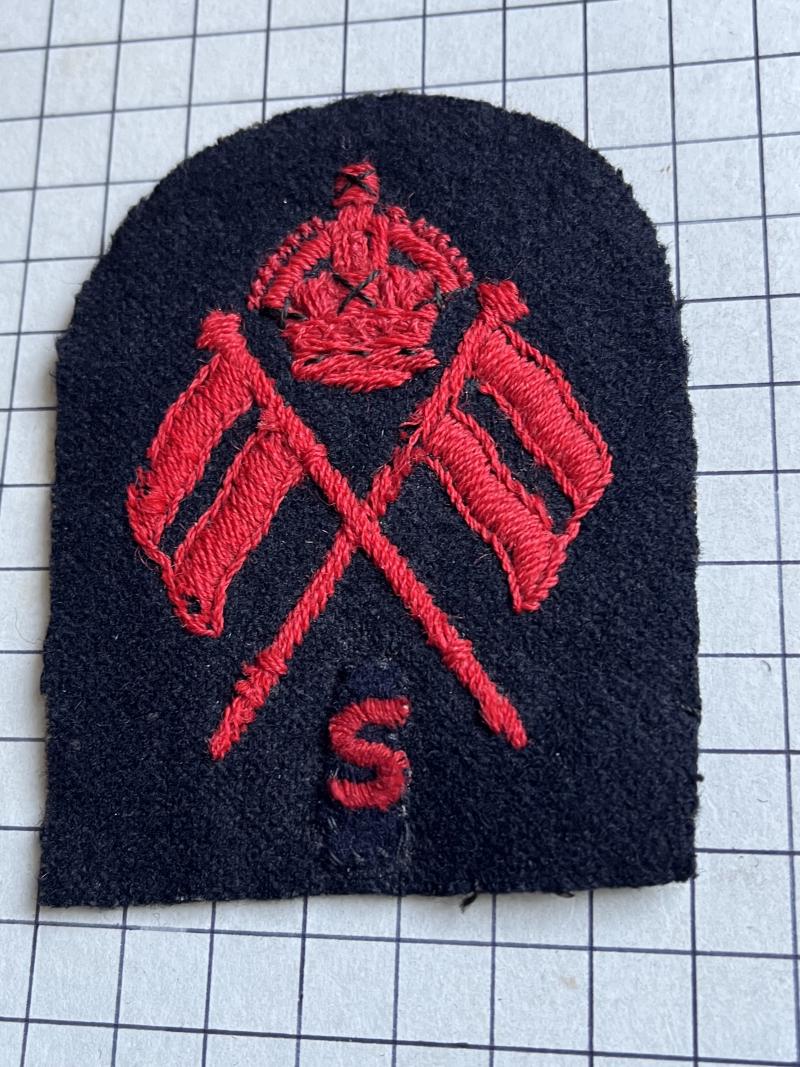 cWW2 Royal Navy (RN) Petty Officer (PO) Signalman Trade Specialist Arm Patch