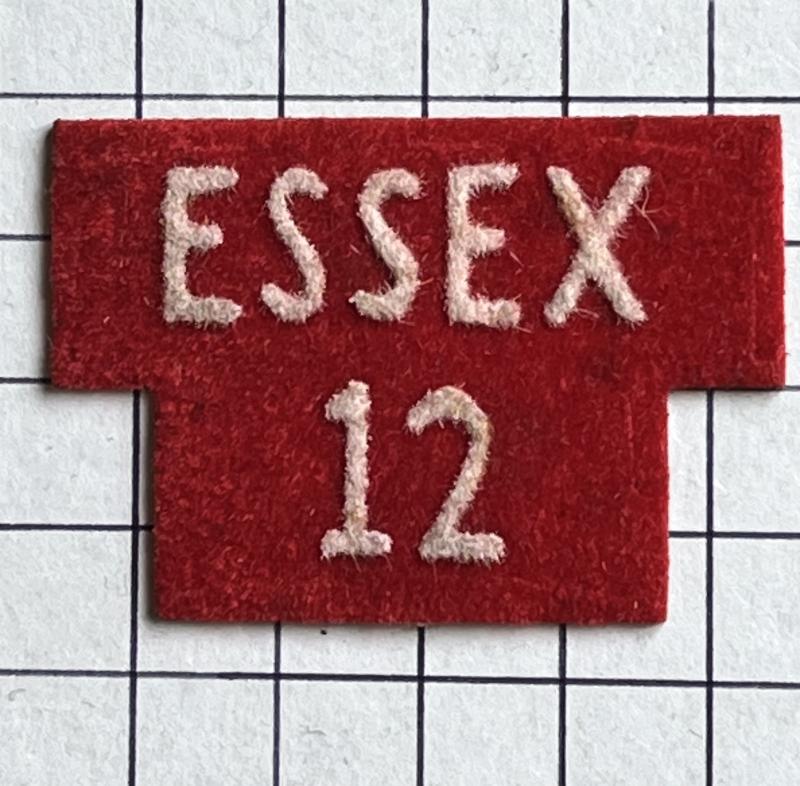 c1952-57 Essex Regiment Number 12, 2nd Phase Home Guard (HG) Shoulder Title Badge