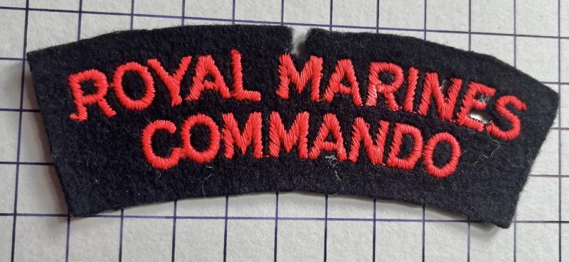 c1946 Royal Marines Commando Shoulder Title Paste Back