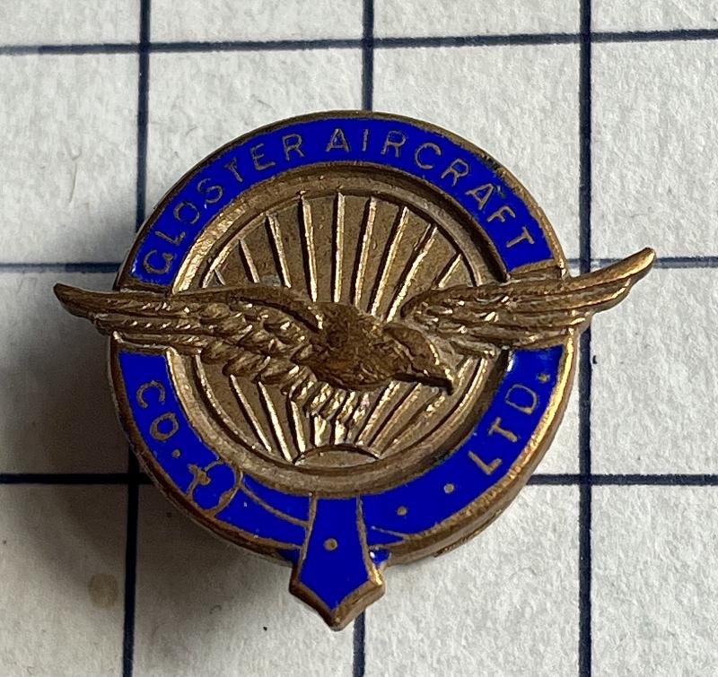 c1940s WW2 Gloster Aircraft Co Ltd Gloucestershire Officially Numbered Workers Lapel Badge