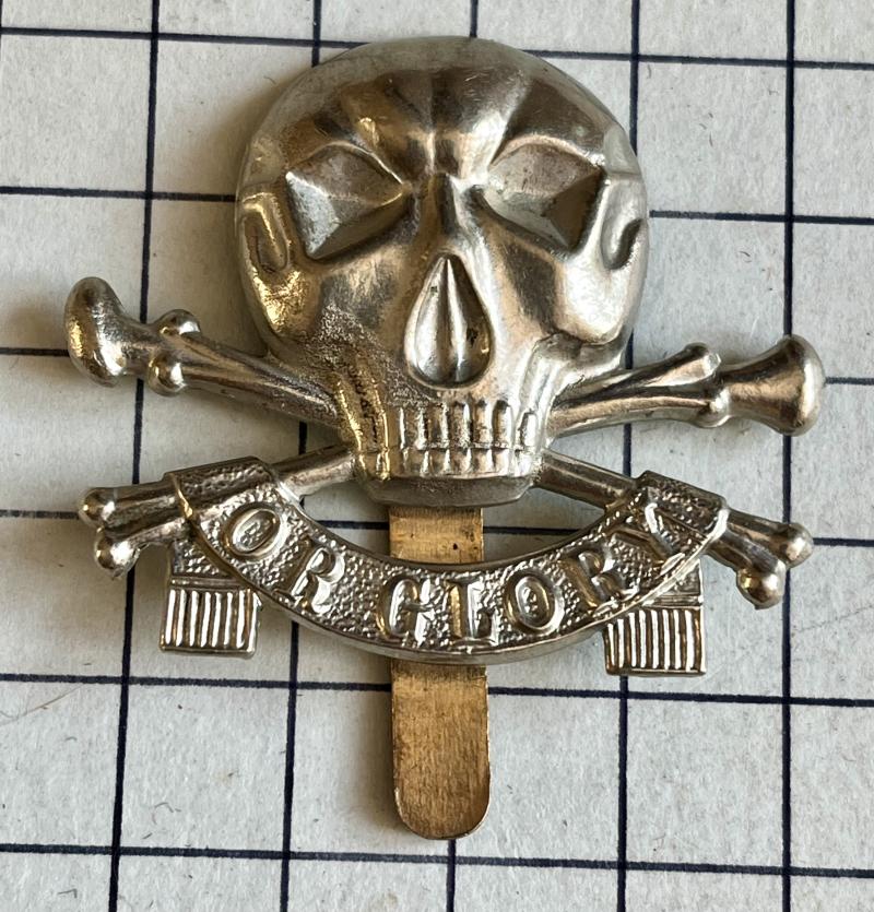 17th/21st Lancers White Metal Other Ranks Cap Badge