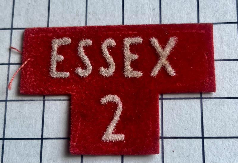 c1952-57 Essex Regiment Number 2, 2nd Phase Home Guard (HG) Shoulder Title Badge