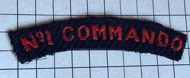 WWII Number 1. Commando Shoulder Title Patch Badge c1940-47