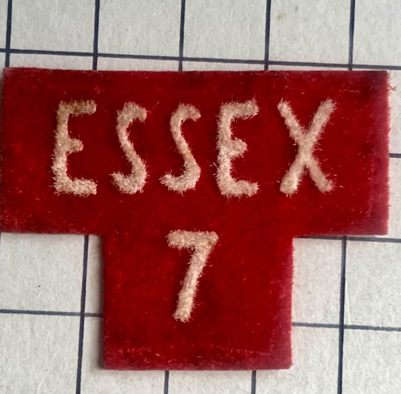 c1952-57 Essex Regiment Number 7, 2nd Phase Home Guard (HG) Shoulder Title Badge
