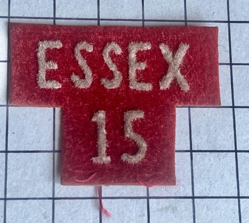 c1952-57 Essex Regiment Number 15, 2nd Phase Home Guard (HG) Shoulder Title Badge