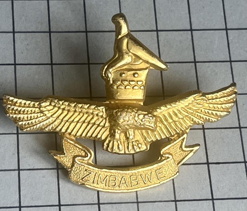Post 1980 Air Force of Zimbabwe (AFZ) Anodised Aluminium Cap Badge