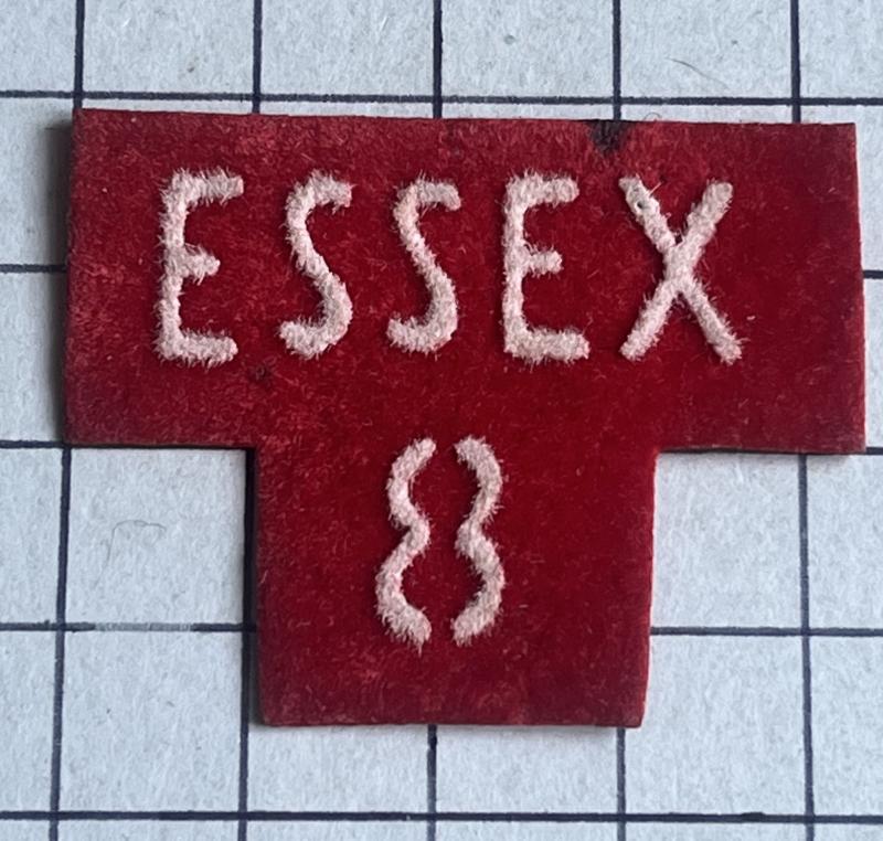 c1952-57 Essex Regiment Number 8, 2nd Phase Home Guard (HG) Shoulder Title Badge