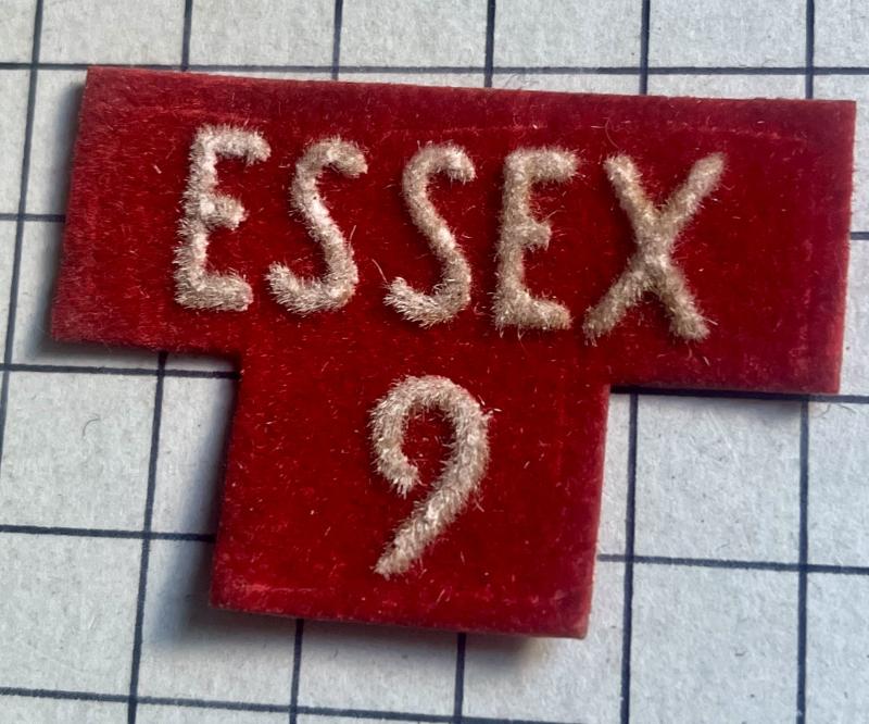 c1952-57 Essex Regiment Number 9, 2nd Phase Home Guard (HG) Shoulder Title Badge
