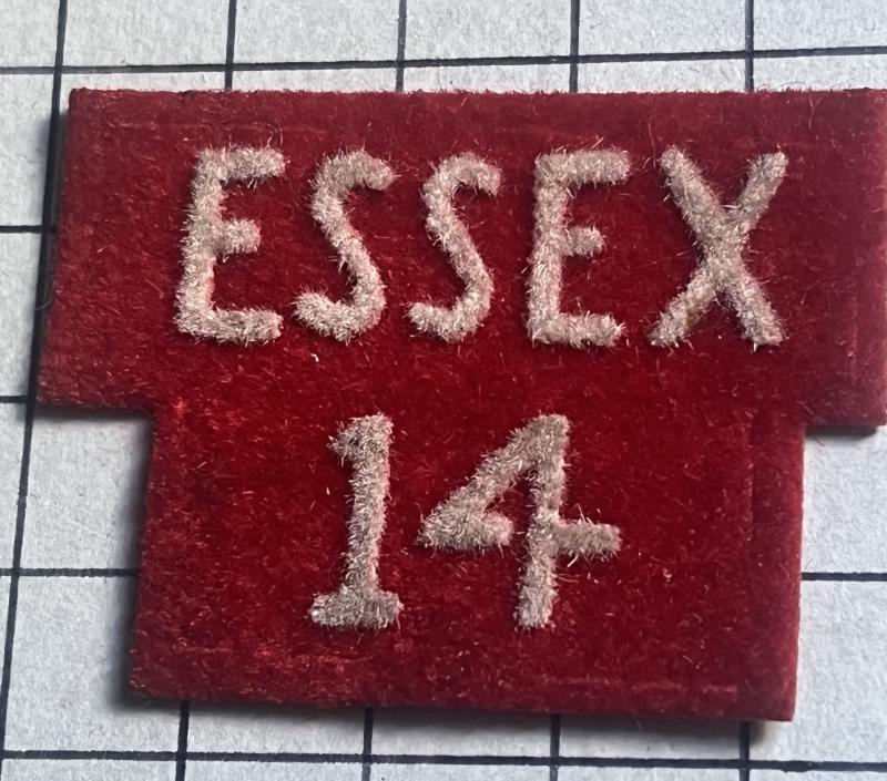 c1952-57 Essex Regiment Number 14, 2nd Phase Home Guard (HG) Shoulder Title Badge