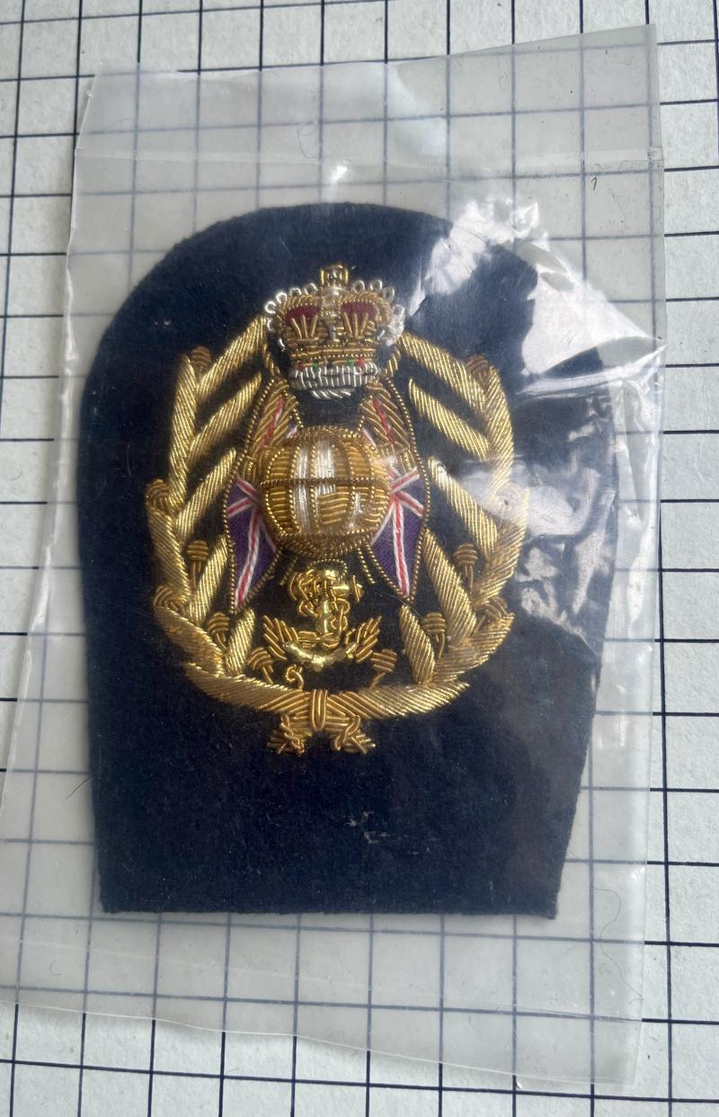 Post 1952 Royal Marines (RM) Colour Sergeant Arm Wire Embroidered Badge Patch