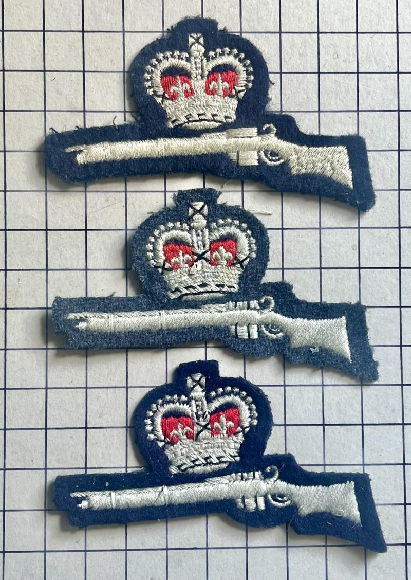 Post 1952 3x Variations Air Training Corps (ATC) British Cadet Cloth Rifle Marksman Badge Patch RAF