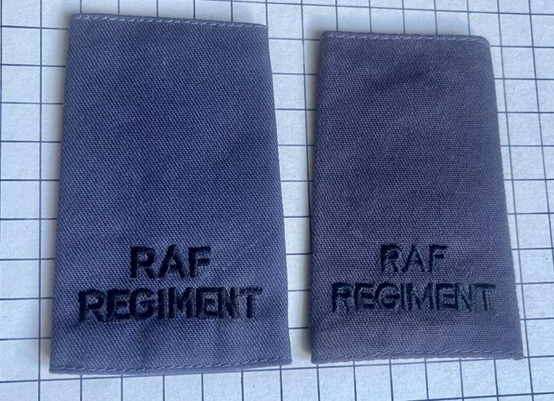 Royal Air Force (RAF) Regiment Jumper Order Rank Slide Slip-On Shoulder Title Badges