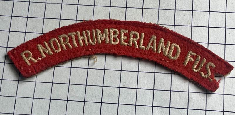 Post WWII Royal Northumberland Fusiliers Cloth Shoulder Title