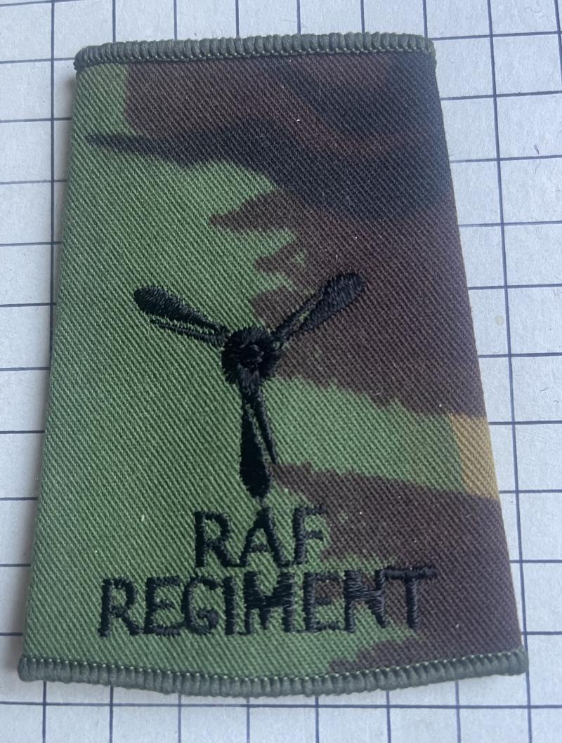 Pre-2010 DPM Royal Air Force (RAF) Regiment Senior Aircraftsman Shoulder Title Slip-On Rank Slide Patch Badge