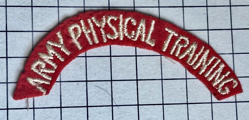 c1943-45 WW2 US 'Army Physical Training' Medical Rehabilitation British Made Cloth Shoulder Title Badge Patch
