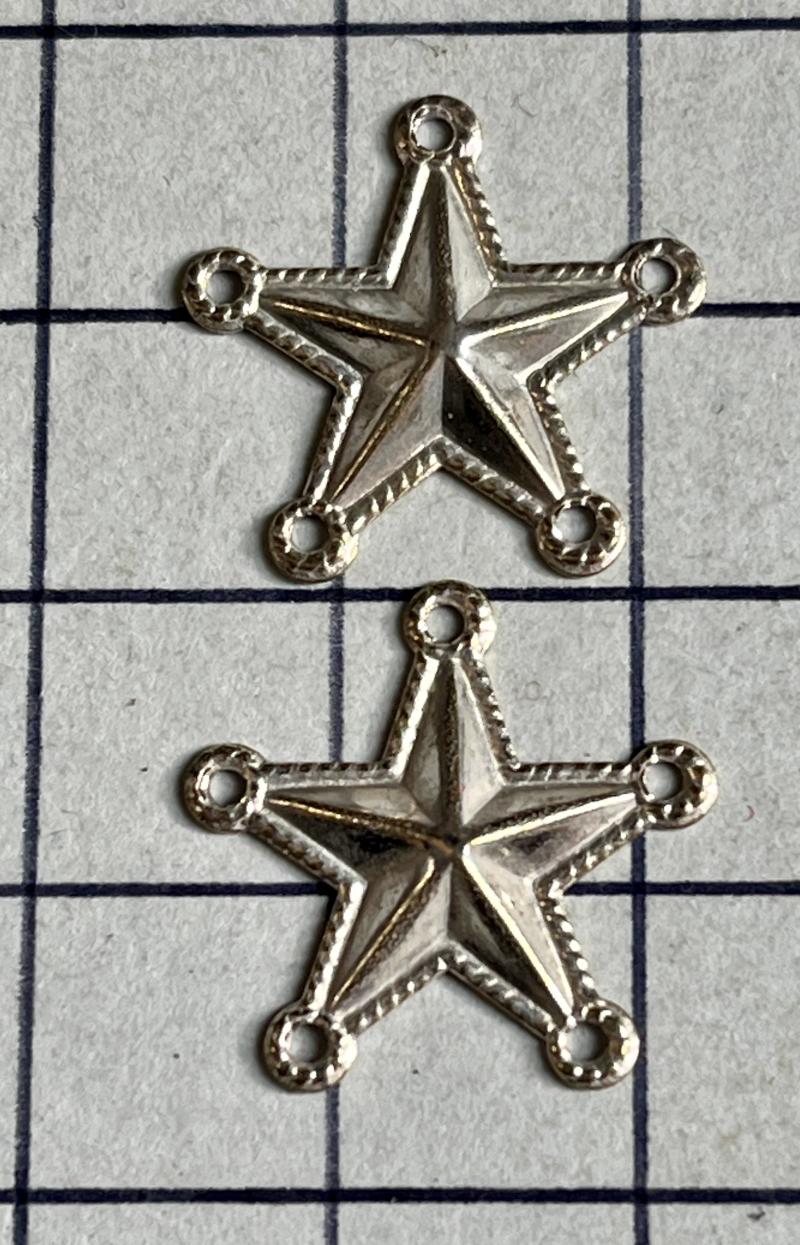 WW2 Norwegian Free Forces in Exile Officer Stars Rank White Metal Badges