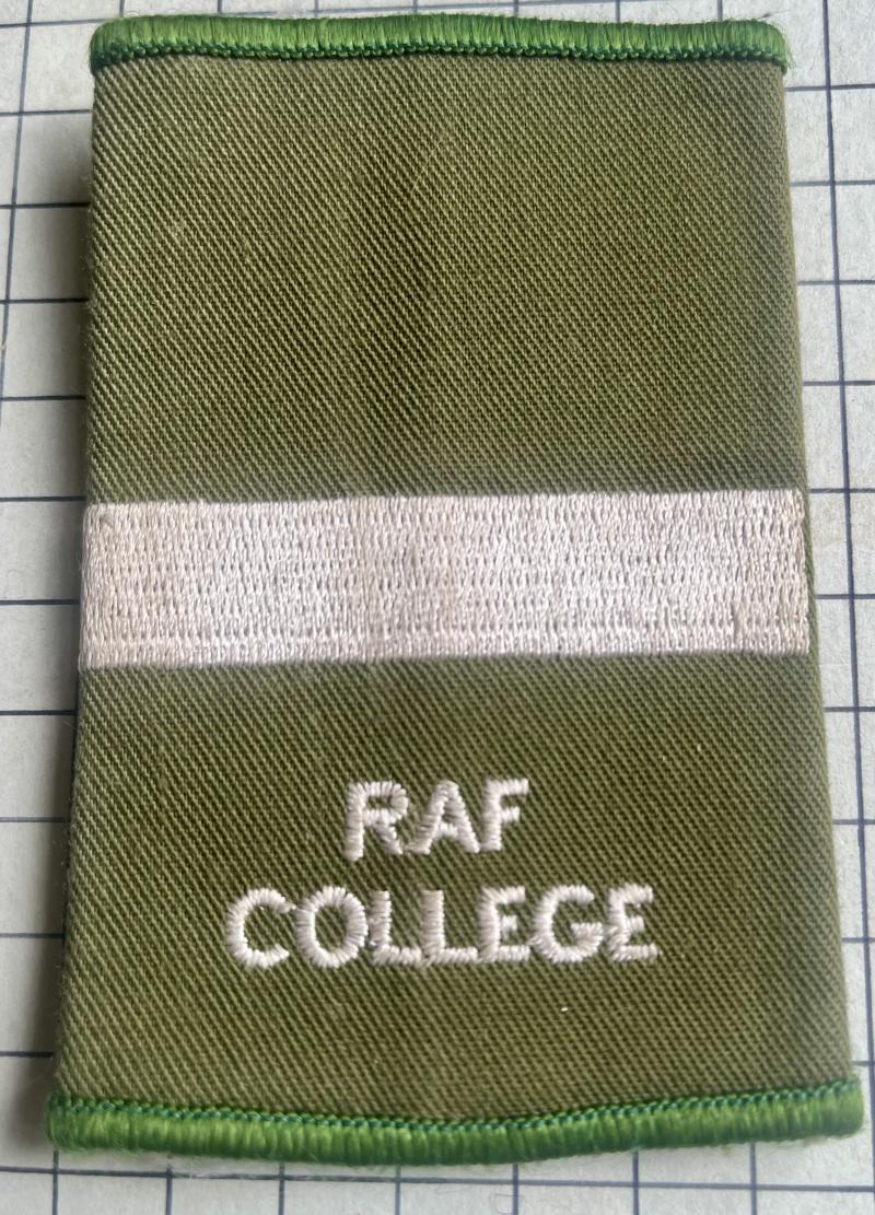 Royal Air Force (RAF) College Cranwell Cadet Officer Rank Slide Slip-On Shoulder Title Badge
