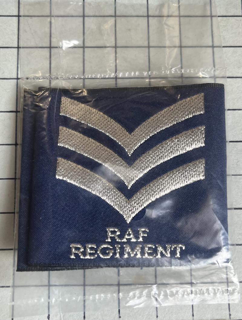 Pair of c2006 Sgt Royal Air Force (RAF) Regiment Shoulder Title Badges Patch