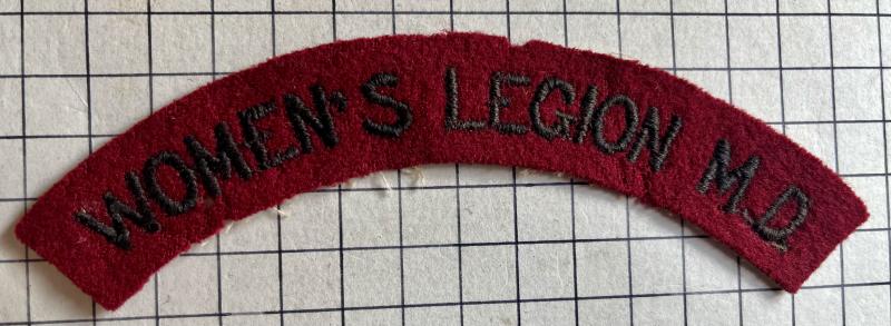 c1915-19 British Womens Legion Cloth Shoulder Title Badge WW1