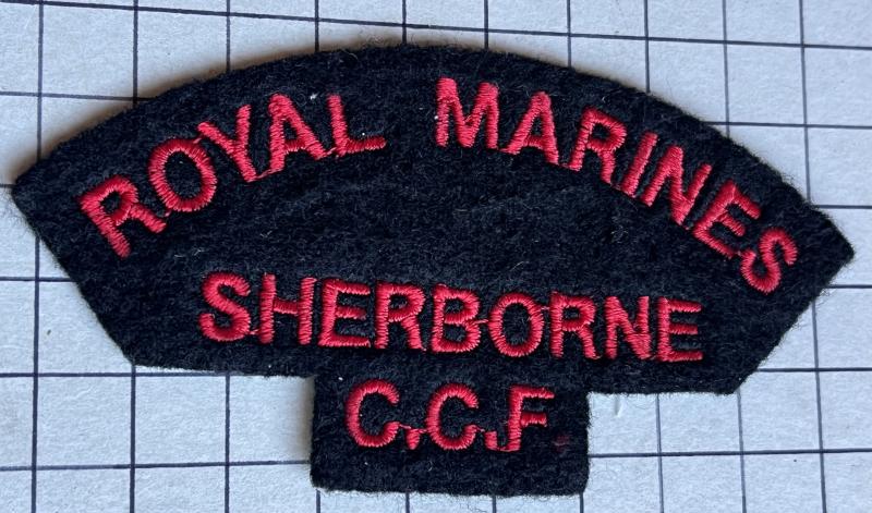 Royal Marines Detachment Sherborne School Dorset Combined Cadet Force (CCF) Cloth Shoulder Title Badge