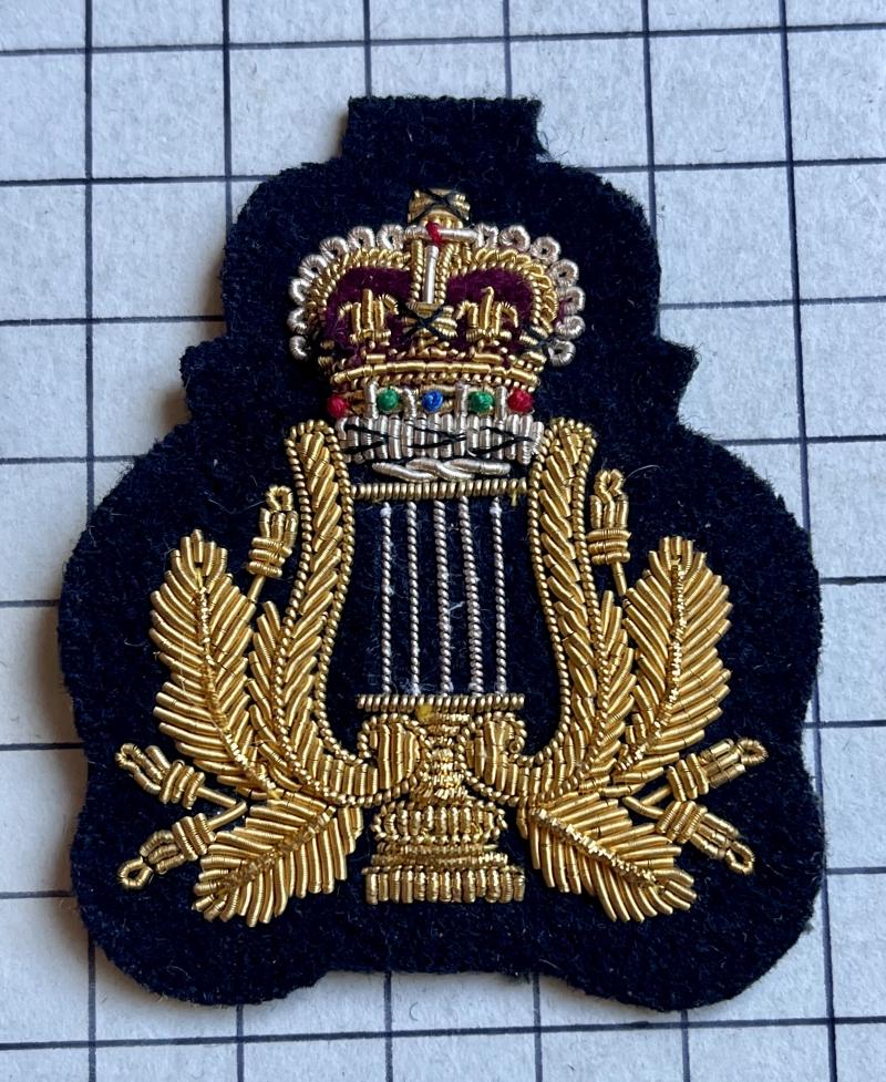 RAF Bandsman Women Lyre Trade Qualification Wire Embroidered Badge