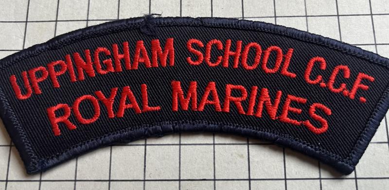 Royal Marines Detachment Uppingham School Rutland Combined Cadet Force (CCF) Cloth Shoulder Title Badge