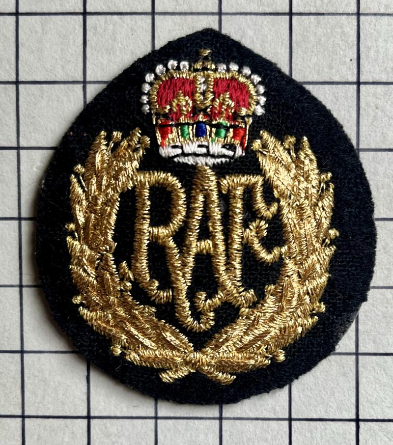 Royal Air Force (RAF) Cloth Airman's Cap Badge No1 Dress Peaked Cap