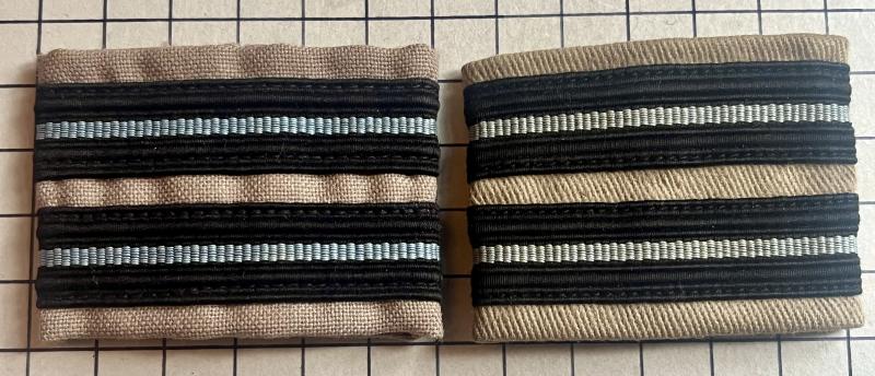 Cold War Era Royal Air Force (RAF) Tropical Issue Flt Lt Rank Slide Slip-On Badges